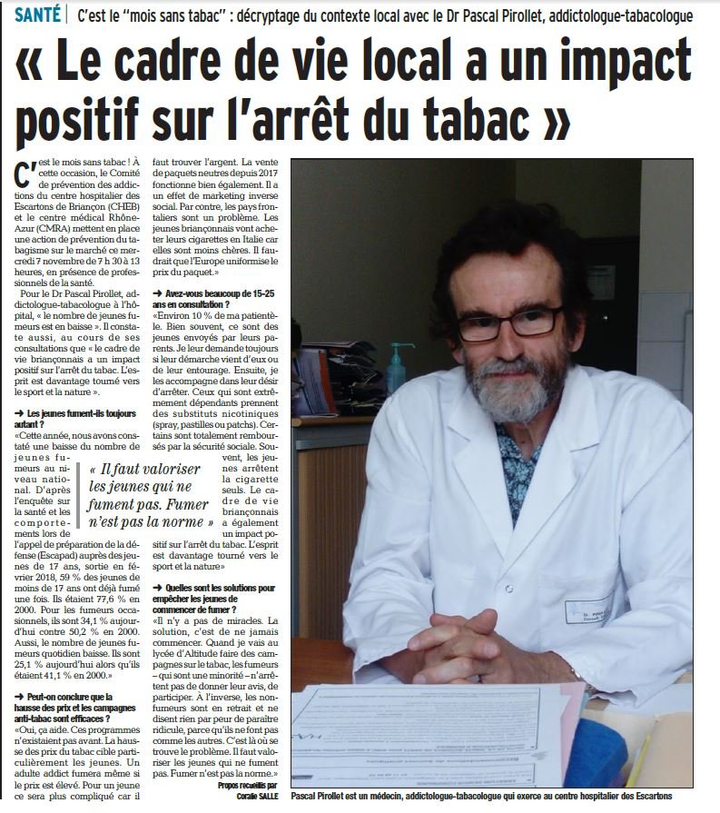 MOIS SANS TABAC - Novembre 2018 | Centre Hospitalier des Escartons de  Brianon